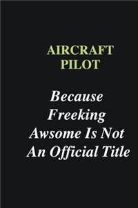 Aircraft pilot Because Freeking Awsome is Not An Official Title