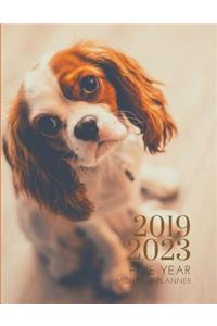 2019-2023 Five Year Planner Puppy Dog Goals Monthly Schedule Organizer