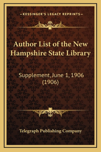 Author List of the New Hampshire State Library