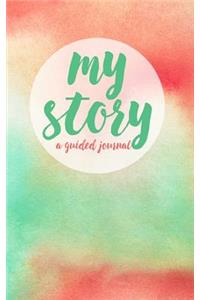 My Story Journal - Pink and mint watercolor cover