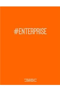 Notebook for Cornell Notes, 120 Numbered Pages, #ENTERPRISE, Orange Cover