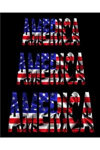 America Word Flag Notebook