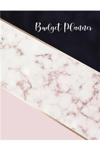 Budget Planner: Rose Gold Marble Expense Tracker and Organizer for Mom, Family Monthly Budget Planner, Debt Repayment Plan, Large Notebook