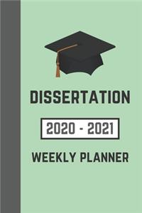 Dissertation 2020-2021 Weekly Planner