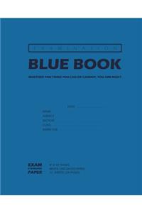 Examination Blue Book, Wide Ruled, 12 Sheets (24 Pages), Blank Lined, Write-in Booklet (Navy Blue)