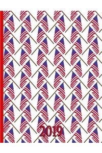 Red White and Blue Stars and Stripes USA Flag on Pole