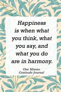One Minute Gratitude Journal