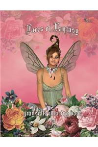 Faces of Fantasy Grayscale Coloring Book