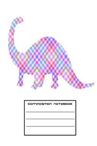 Plaid Brontosaurus Dinosaur Wide Rule Composition Notebook