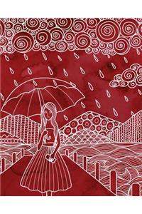 Journal Notebook Watercolor Girl In The Rain 2
