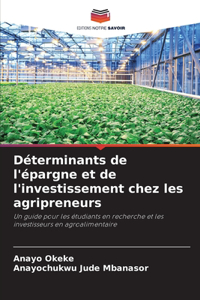 Déterminants de l'épargne et de l'investissement chez les agripreneurs