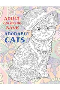 Adorable Cats - Adult Coloring Book