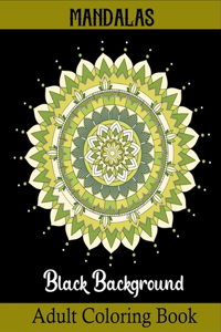 Adult coloring book mandalas black background