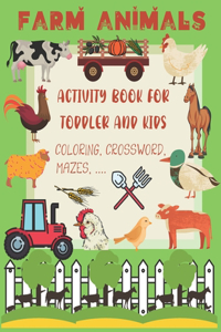 Farm Animals Activity Book For Toddler and Kids