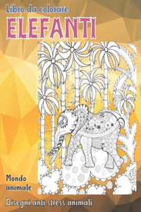 Libro da colorare - Disegni Anti stress Animali - Mondo Animale - Elefanti