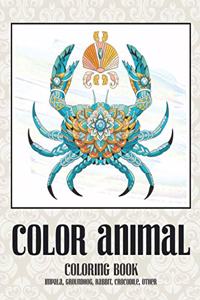 Color Animal - Coloring Book - Impala, Groundhog, Rabbit, Crocodile, other