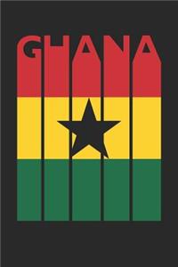 Vintage Ghana Notebook - Retro Ghana Planner - Ghanaian Flag Diary - Ghana Travel Journal