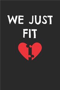 Valentine's Day Notebook - We Just Fit Heart Puzzle Cute Valentine's Day - Valentine's Day Journal