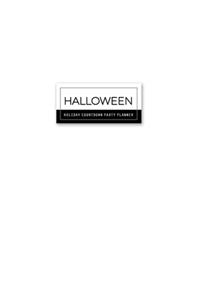 Halloween Holiday Planner