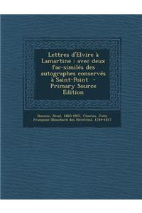 Lettres d'Elvire à Lamartine