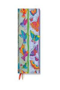 Paperblanks 2024 Hummingbirds & Flutterbyes Playful Creations 12-Month Slim Horizontal Elastic Band Closure 160 Pg 100 GSM