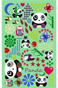 Panda: Tagebuch / Kindergeschenke Mit Schmetterlinge Eulen Und Bienen [ Kleine Notizbuch * 12,7 X 20,3 CM * Taschenbuch ]