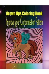Grown Ups Coloring Book Improve your Concentration Pattern