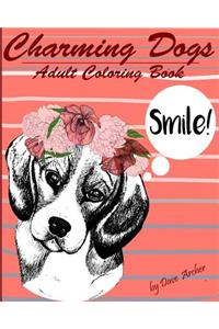 Charming Dogs: Blue Dream Adult Coloring Book for Dog Lover's
