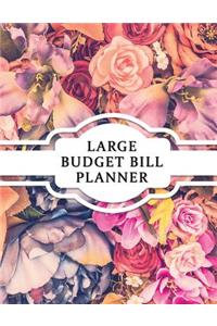 Large Budget Bill Planner: Vintage Floral Monthly Bill Tracker (8.5x11 Inches): 24 Months Expense Tracker Included Graph Paper