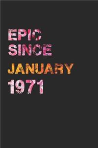 Epic Since January 1971: Awesome ruled notebook