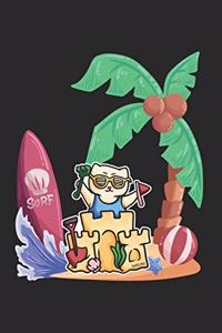 Beach Sandcastle Isle Cat Notebook