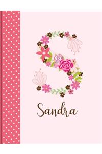 Sandra: Monogrammed Personalized Lined Journal with Inspirational Quotes