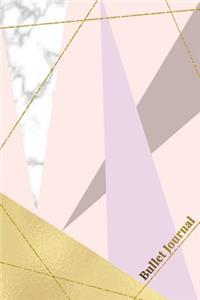 Bullet Journal: Marble + Gold Bullet Journal - 120-Page 1/4 Inch Dot Grid Notebook - 6 X 9 Marble & Gold Perfect Bound Softcover