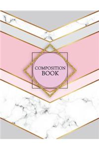 Composition Book: Marble & Gold Composition Book - 150-Page Blank Journal Notebook - 8.5 X 11 Large Softcover