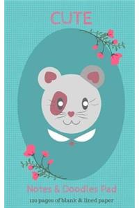 Cute Notes & Doodles Pad - 120 Pages of Blank & Lined Paper
