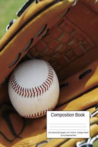 Composition Book 100 Sheets/200 Pages/7.44 X 9.69 In. College Ruled/ Sunny Baseball Mitt