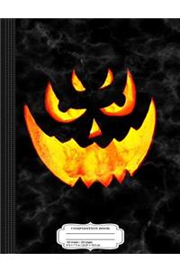 Evil Glowing Jack O'Lantern Face Composition Notebook