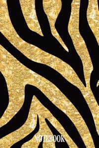 Notebook: Notebook and Journal for All Ages, Exercise and Composition Book and More (Gold Zebra Stripes on Cover)