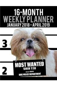2018-2019 Weekly Planner - Most Wanted Shih Tzu