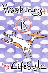 Bullet Journal Notebook for Dog Lovers, Happiness Is My Lifestyle Stripey Dog 3