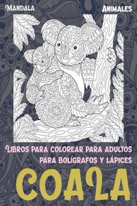 Libros para colorear para adultos para boligrafos y lapices - Mandala - Animales - Coala