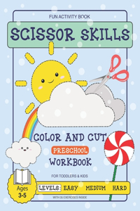 Scissor Skills Preschool Fun Activity Workbook for Toddlers and Kids