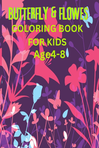 Butterfly & flowers Coloring Book For Kids