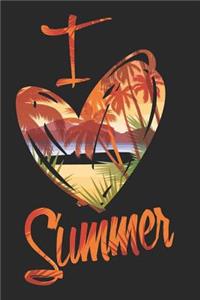 Notizbuch I Herz Summer auf schwarzem Grund
