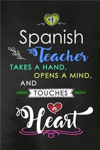 A Spanish Teacher takes a Hand and touches a Heart
