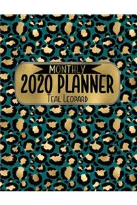 Monthly 2020 Planner Teal Leopard