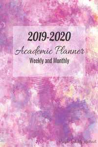 2019-2020 Academic Planner Weekly and Monthly Purple Nobility Abstract