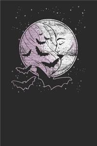 Crescent Moon with Bats