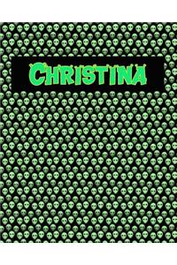 120 Page Handwriting Practice Book with Green Alien Cover Christina