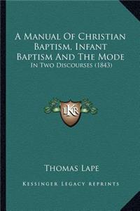 Manual Of Christian Baptism, Infant Baptism And The Mode